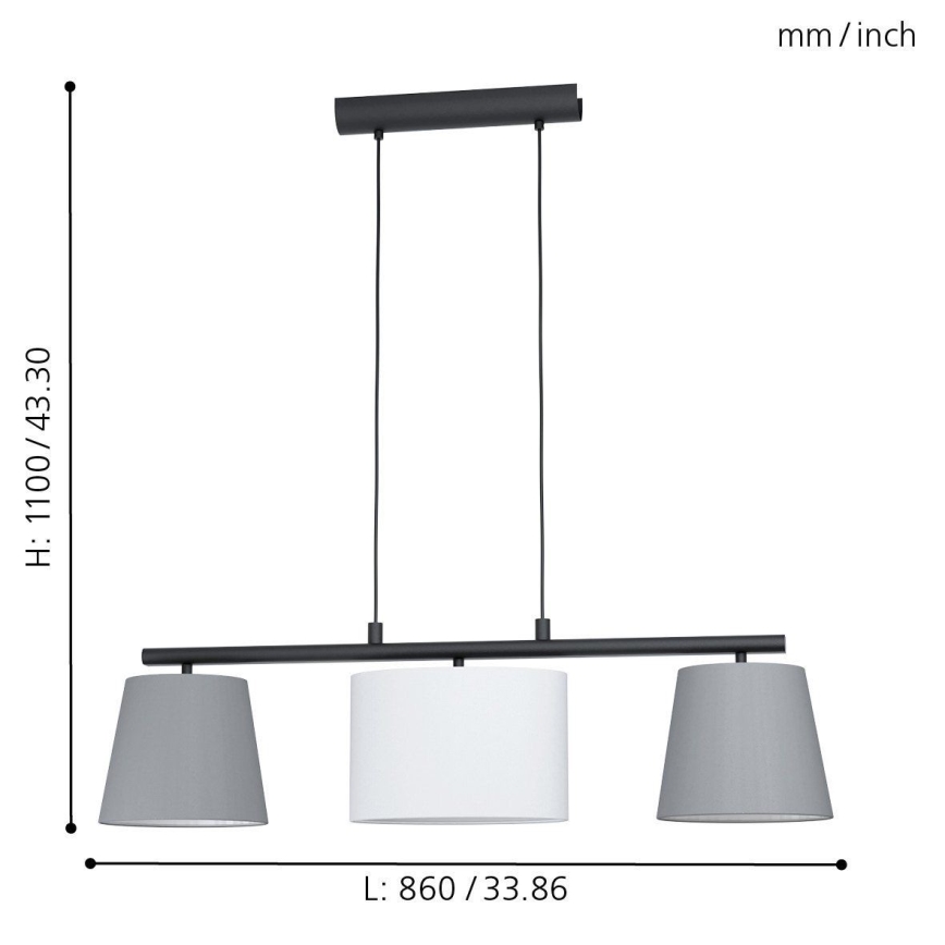 Eglo - LED luster na lanku 3xE14/25W/230V