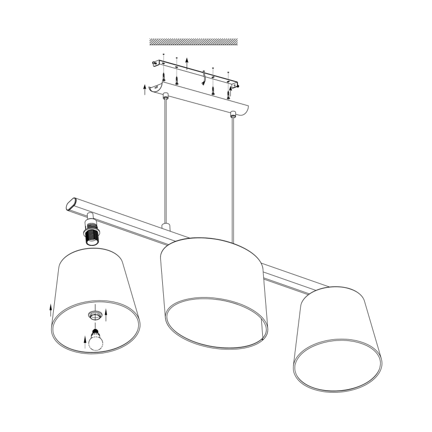 Eglo - LED luster na lanku 3xE14/25W/230V