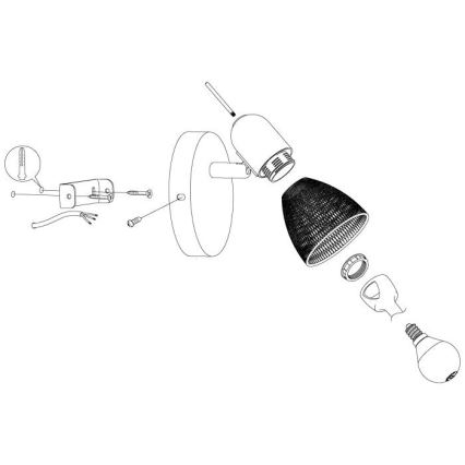 Eglo 98621 - Nástenné bodové svietidlo CAROVIGNO 1xE14/28W/230V