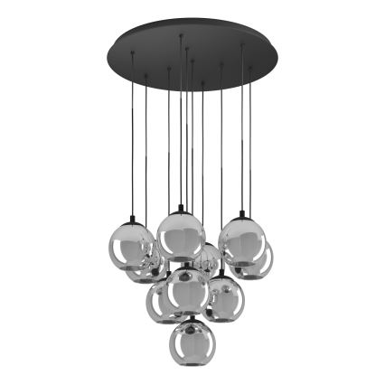 Eglo - Luster na lankách 10xE27/40W/230V čierna/lesklý chróm