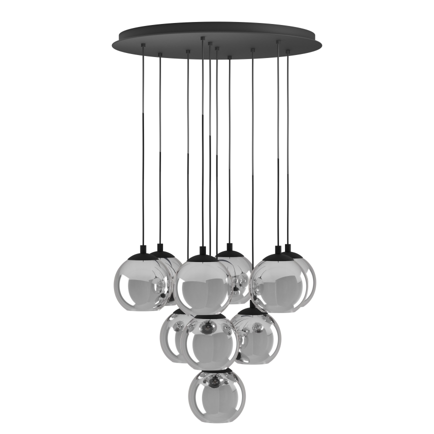 Eglo - Luster na lankách 10xE27/40W/230V čierna/lesklý chróm
