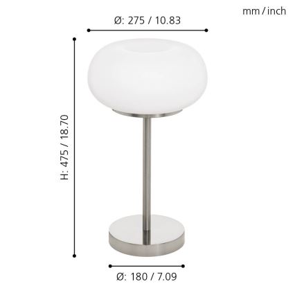 Eglo - LED RGB Stmievateľná stolná lampa OPTICA-C LED/16W/230V pr. 27,5 cm