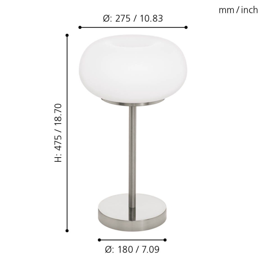 Eglo - LED RGB Stmievateľná stolná lampa OPTICA-C LED/16W/230V pr. 27,5 cm
