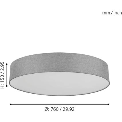 Eglo - LED RGB Stmievateľné stropné svietidlo ROMAO-C LED/42W/230V + diaľkové ovládanie