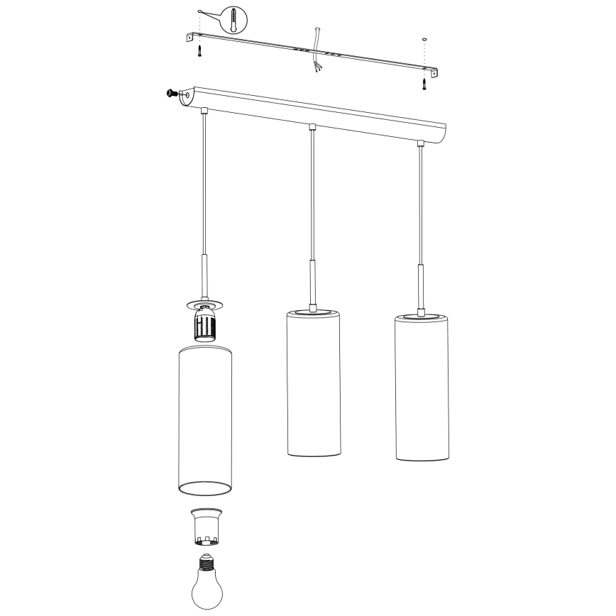 Eglo - Luster na lanku 3xE27/15W/230V