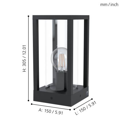 Eglo 98714 - Vonkajšia lampa CASCINETTA 1xE27/40W/230V IP54