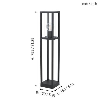Eglo - Vonkajšia lampa 1xE27/40W/230V IP54