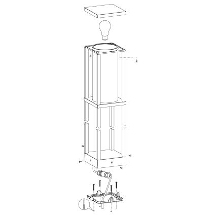 Eglo 98715 - Vonkajšia lampa CASCINETTA 1xE27/40W/230V IP54