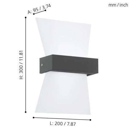 Eglo - LED Vonkajšie nástenné svietidlo LED/4,8W/230V IP44