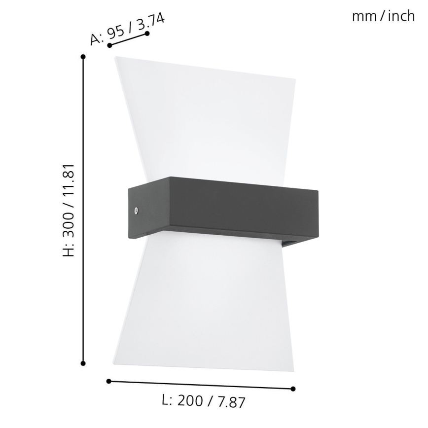 Eglo - LED Vonkajšie nástenné svietidlo LED/4,8W/230V IP44