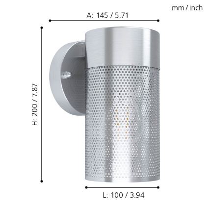 Eglo 98741 - Vonkajšie nástenné svietidlo FANTECOLO 1xE27/28W/230V