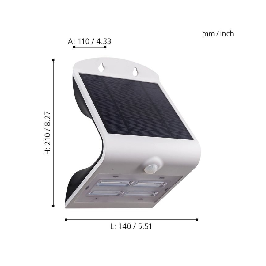 Eglo - Solárne svietidlo so senzorom LED/3,2W/3,7V 2000 mAh IP54