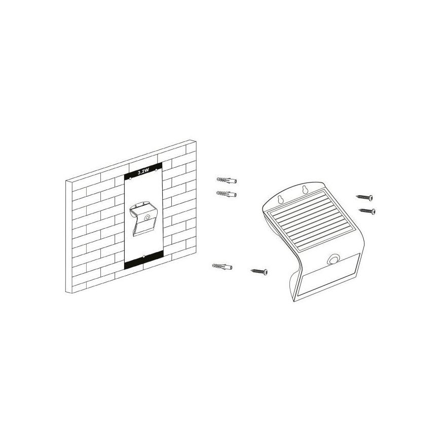 Eglo - Solárne svietidlo so senzorom LED/3,2W/3,7V 2000 mAh IP54