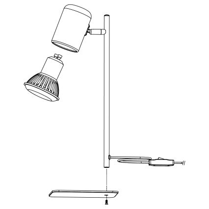 Eglo - LED Stolná lampa 1xGU10/4,5W/230V biela