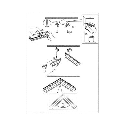 Eglo 98936 - Rohový profil pre LED pásiky SURFACE 17x20x110 mm