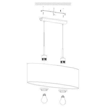 Eglo 99044 - Luster na lanku MASERLO 2xE27/40W/230V