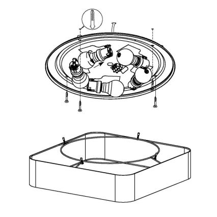 Eglo 99089 - Stropné svietidlo PASTERI SQUARE 5xE27/25W/230V