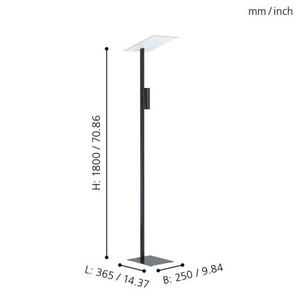 Eglo - LED Stojacia lampa 2xGU10/5W/230V