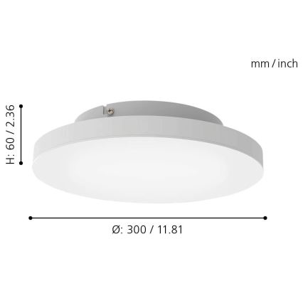 Eglo - LED RGB Stmievateľné stropné svietidlo TURCONA-C LED/15W/230V + diaľkové ovládanie