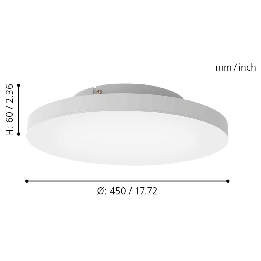 Eglo - LED RGB Stmievateľné stropné svietidlo TURCONA-C LED/20W/230V + DO
