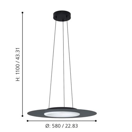 Eglo - LED RGB Stmievateľný luster na lanku COMPO ROSSO-C LED/16W/230V