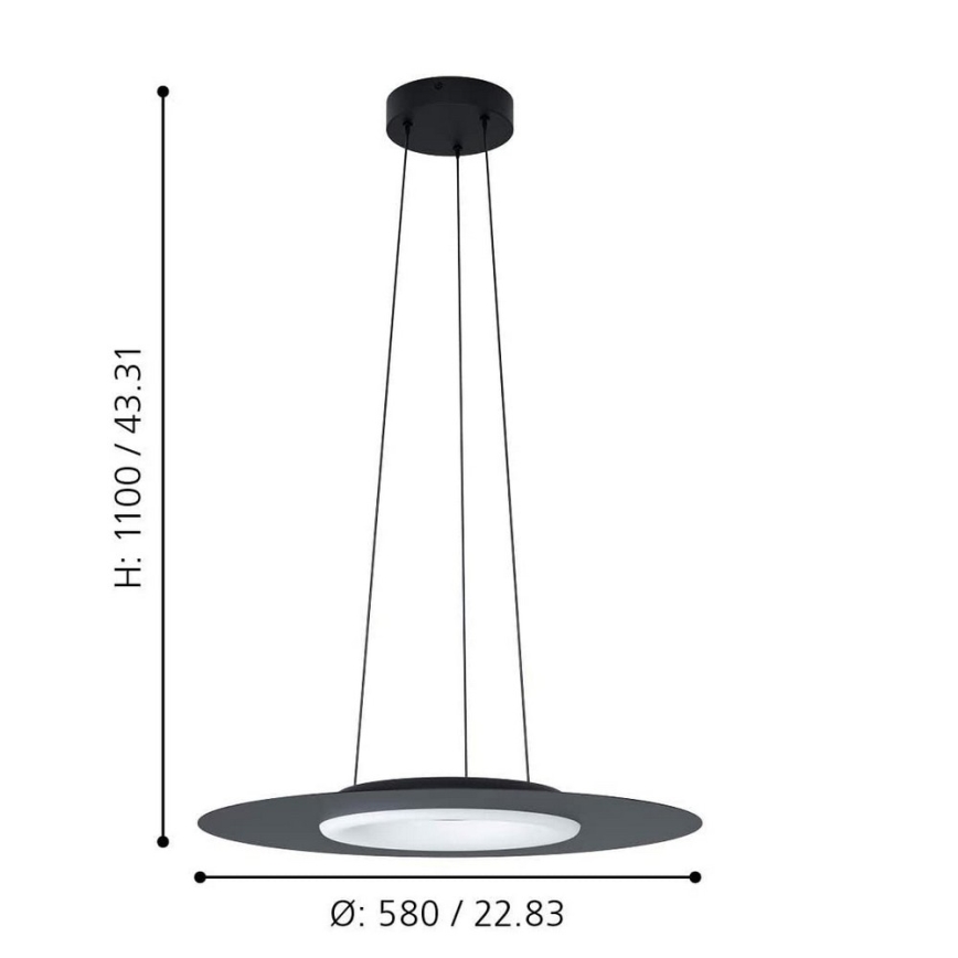 Eglo - LED RGB Stmievateľný luster na lanku COMPO ROSSO-C LED/16W/230V