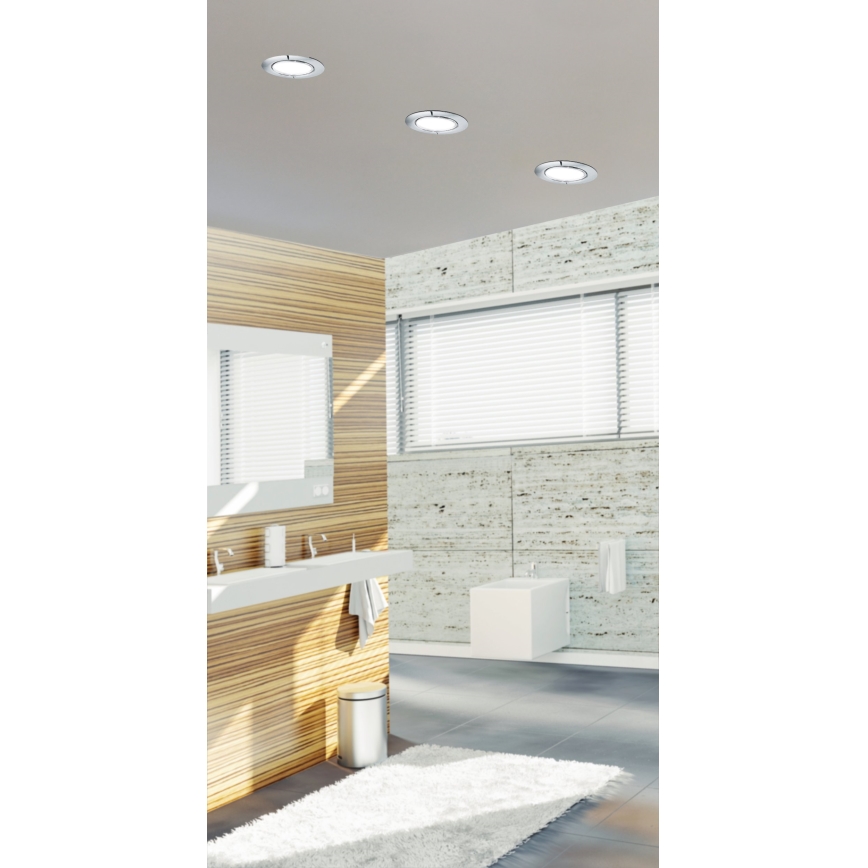 Eglo - LED zapustené svietidlo do kúpeľne, 2,7 W / 230 V, IP44, priemer 8,6 cm