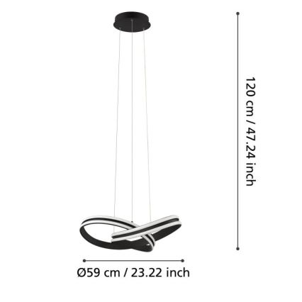 Eglo 99249 - LED Luster na lanku CORREDERA 2xLED/18W/230V