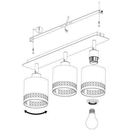 Eglo 99278 - Bodové svietidlo ESTEPERRA 3xE27/28W/230V