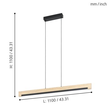 Eglo 99293 - LED Stmievateľný luster na lanku CAMACHO LED/25,5W/230V