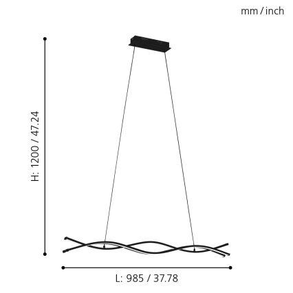 Eglo 99317 - LED Luster na lanku LASANA LED/36W/230V