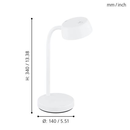 Eglo 99334 - LED Stolná lampa CABALES LED/4,5W/230V