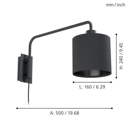 Eglo 99348 - Nástenné svietidlo STAITI 1xE27/40W/230V