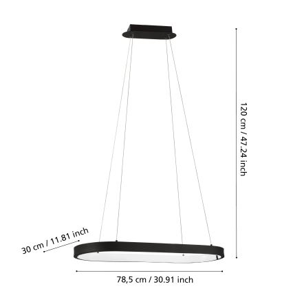 Eglo - LED Stmievateľný luster na lanku CODRIALES LED/30W/230V