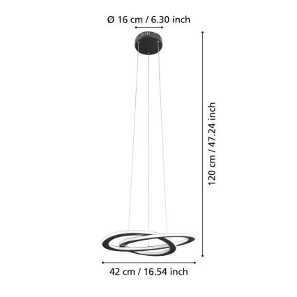 Eglo 99396 - LED luster na lane ROLIMARE LED/35W/230V