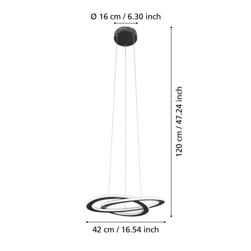Eglo 99396 - LED luster na lane ROLIMARE LED/35W/230V
