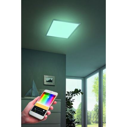 Eglo - LED RGB stmievateľné stropné svietidlo SALOBRENA-C LED/16W/230V 30x30 cm + diaľkové ovládanie