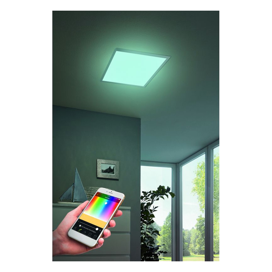 Eglo - LED RGB stmievateľné stropné svietidlo SALOBRENA-C LED/16W/230V 30x30 cm + diaľkové ovládanie