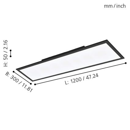 Eglo - LED RGB Stmievateľné stropné svietidlo SALOBRENA-C LED/34W/230V + DO