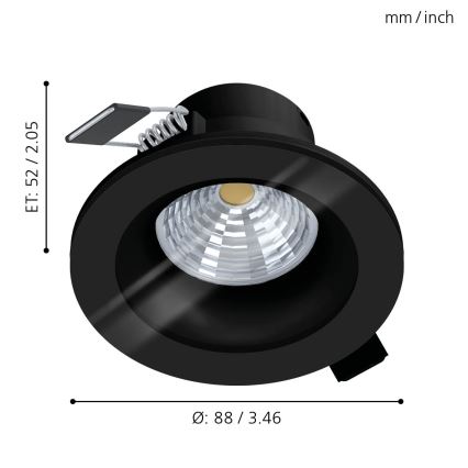 Eglo - LED Stmievateľné kúpeľňové podhľadové svietidlo LED/6W/230V 2700K IP44