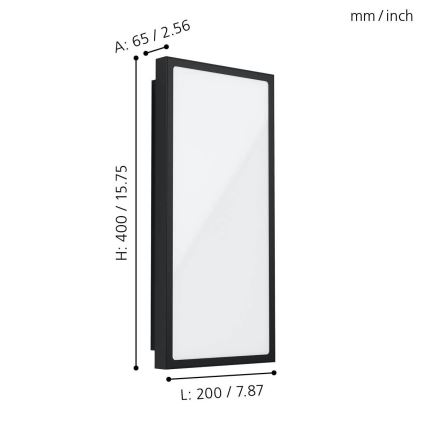 Eglo - LED Vonkajšie nástenné svietidlo LED/16W/230V IP44