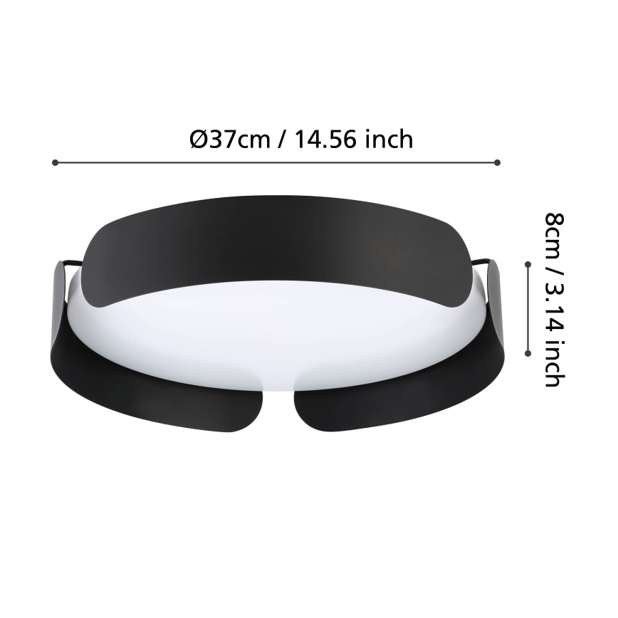 Eglo - LED Stropné svietidlo LED/20W/230V pr. 37 cm čierne