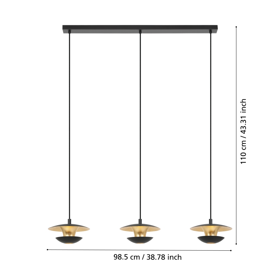 Eglo - LED Luster na lanku 3xGU10/4,5W/230V