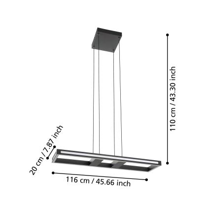 Eglo - LED Stmievateľný luster na lanku LED/21W/230V 2700-6500K