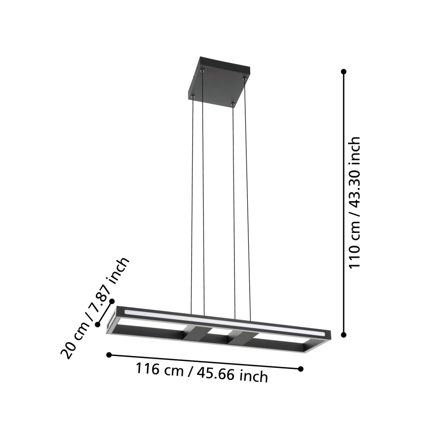 Eglo - LED Stmievateľný luster na lanku LED/21W/230V 2700-6500K