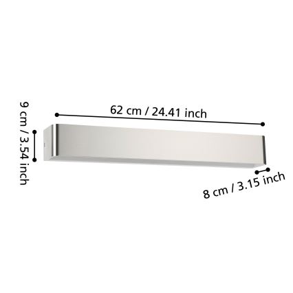 Eglo - LED Kúpeľňové nástenné svietidlo LED/26,5W/230V 3000K IP44 matný chróm