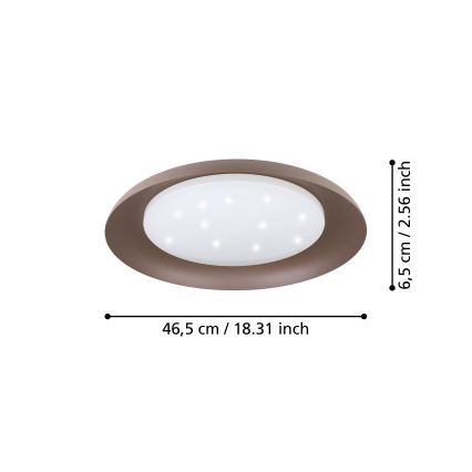 Eglo 99704 - LED stropné svietidlo PENJAMO LED/17,1W/230V hnedé