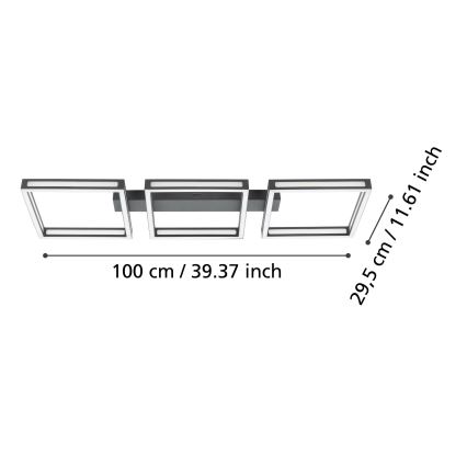 Eglo - LED Stropné svietidlo 3xLED/11,2W/230V čierna