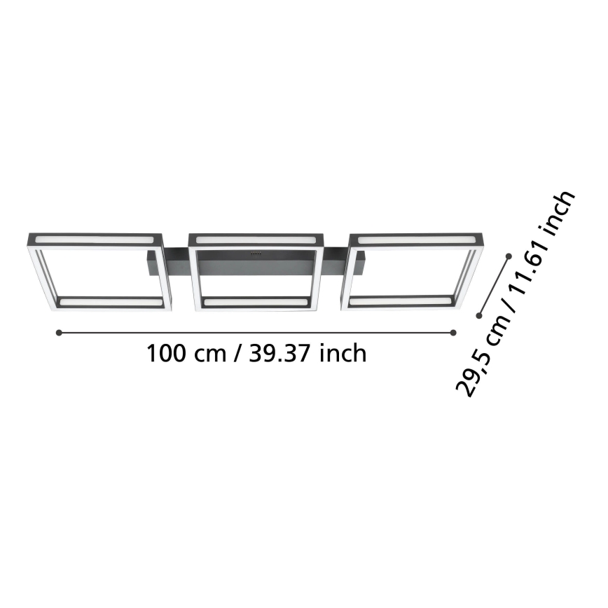 Eglo - LED Stropné svietidlo 3xLED/11,2W/230V čierna