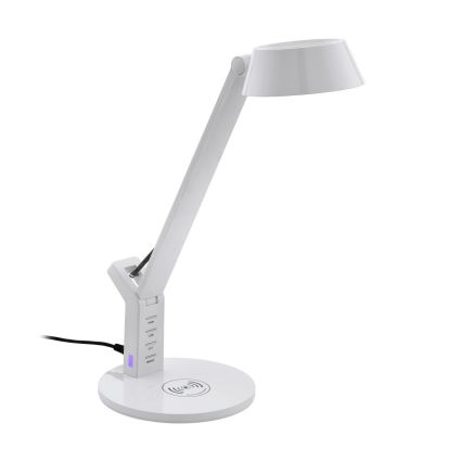 Eglo - LED Stmievateľná dotyková stolná lampa s bezdrôtovým nabíjaním LED/4,8W/230V biela